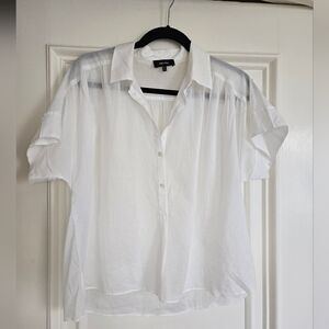 ME+EM short sleeve 1/2 button up lightweight blouse